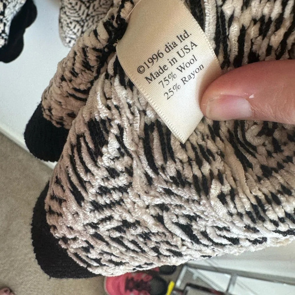 Vintage 90s Dia wool leaf print oversized chunky cardigan sweater size Large - Picture 12 of 12